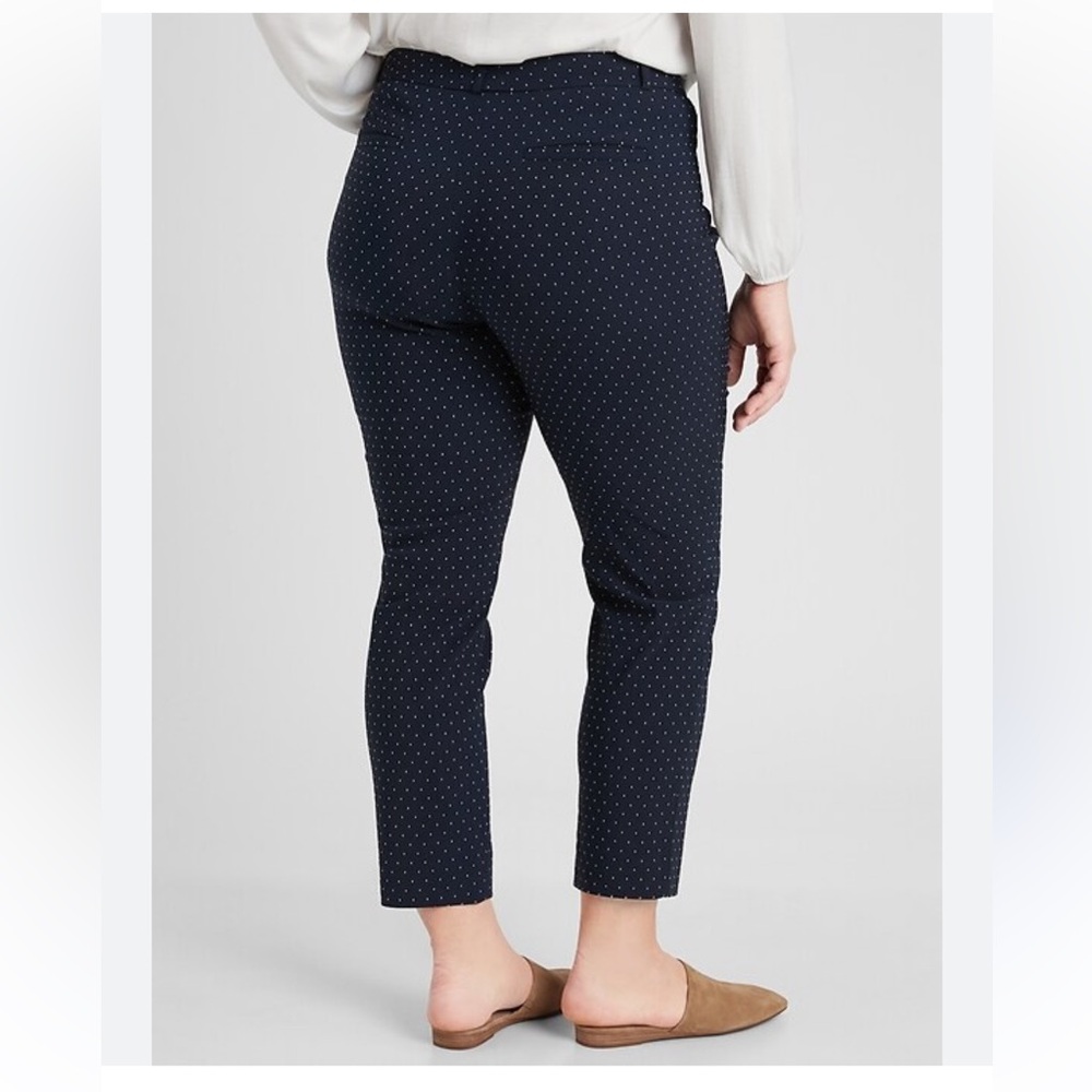 Banana Republic Navy Jacquard Sloan crop pants 12